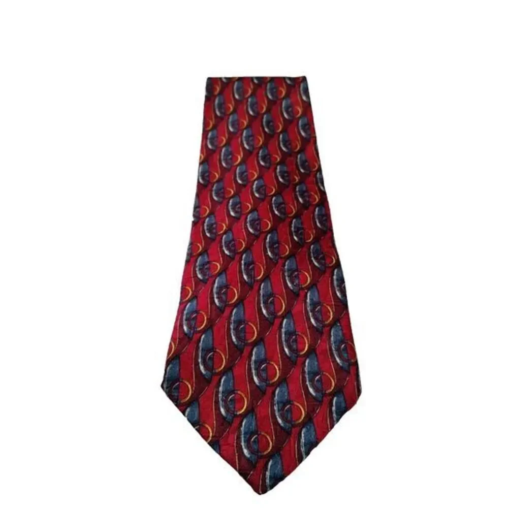 Ermenegildo Zegna Tie Silk Repp Red/Blue Italy Hand Made Classic Suit‎ Necktie